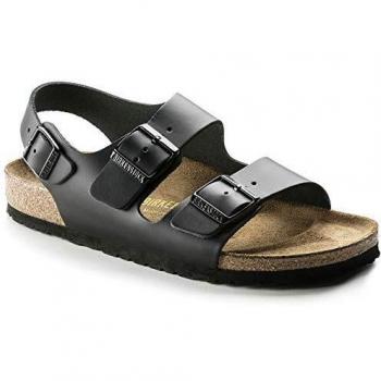 Birkenstock Milano Black Unisex Ankle Strap Sandals with Birko-Flor Material