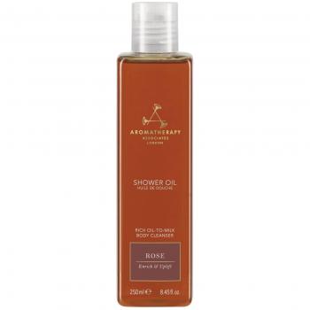 Aromatherapy Associates Rose Shower Oil 250ml - Aceite de ducha natural con aceites esenciales, floral y dulce, limpiador e hidratante, para todo tipo de piel