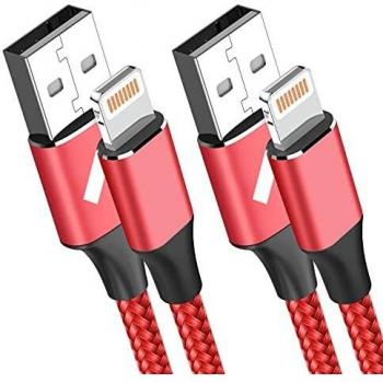 Aioneus Cable Cargador iPhone,[2pack 1M 2M]Cable iPhone MFi Cable Lightning Carga Rápida Trenzado de Nylon Cargador iPhone Compatible con iPhone 12 Pro Max Mini 11 Pro XS XR X 8 7 6S 6 Plus 5 SE iPad