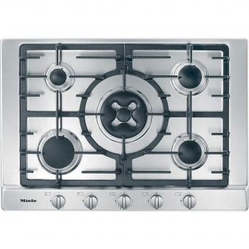 Miele KM 2034 G Placa de Gas, 75 cm, 5 Quemadores, Acero Inoxidable, Mandos Rotativos, Función GasStop