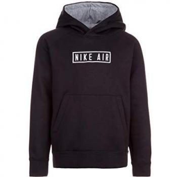 NIKE Air Sudadera, Niños, Black/dk Grey Heather/White/White, M
