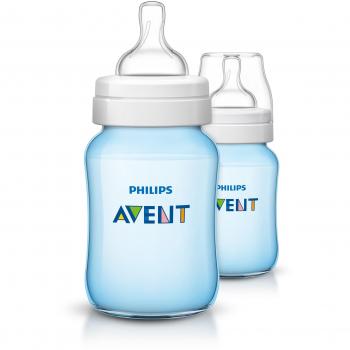 Philips AVENT SCF 565/27 Klassik Plus botella de 260 ml, 2-pack, color azul