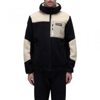 Napapijri Yupik Full Zip Fleece Jacket - Black/White - Men's Size L