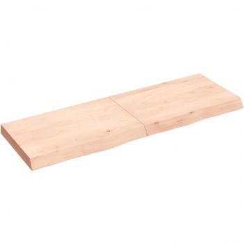 Estante de pared de roble macizo sin tratar 120x40x(2-6) cm