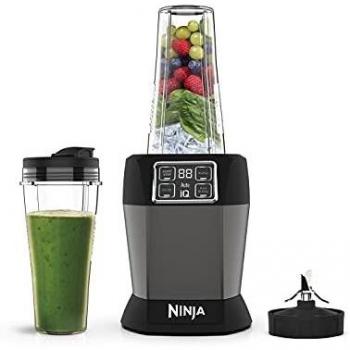 Ninja Batidora con Auto-iQ BN495EU 1000 W, 2 Vasos de 700 ml, Negro/Plata