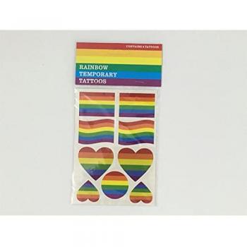 Tatuaje Bandera LGTB Diverty Sex 164977 - Tatuaje temporal de diseño colorido con la bandera del orgullo LGBTQ+, fácil de aplicar y quitar, resistente al agua, ideal para festivales y eventos
