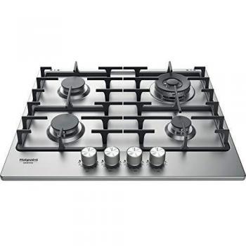 Placa de Gas Hotpoint Ariston PPH 60G DF/IX - 4 Fuegos, Acero Inoxidable, 60 cm