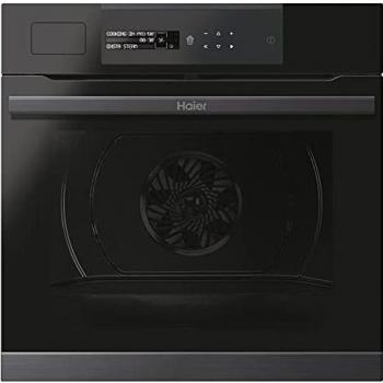 Haier I-Message Steam Series 4 HWO60SM5S5BH- Horno Multifunción con Función Vapor, Limpieza Aquálisis, Conectividad WIFI, Capacidad 70L, Sonda térmica, 14 Funciones, Interfaz táctil, Clase A+, Negro