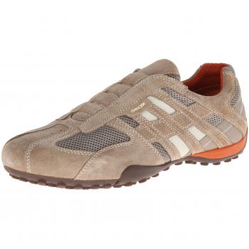 Geox Snake Slip-On Sneakers - Beige/Dark Orange, Breathable Mesh Design