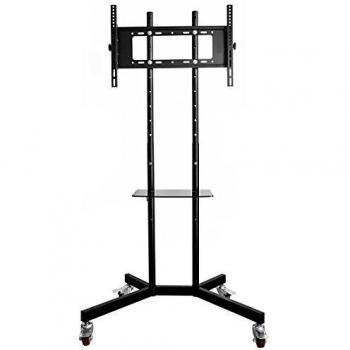 OULII Soporte TV pie con el Soporte de Montaje y Estante de vidriopara LED, LCD, Pantallas de Plasma de 23- 60