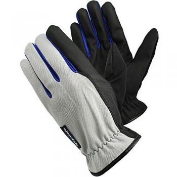 ejendals 5114 - 10 - Tamaño 10 Tegera 5114 Guantes de piel sintética, color gris/negro/azul