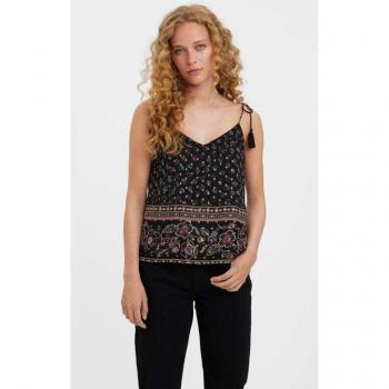 Vero Moda Blusa Sin Mangas Lucy String Boho - Débardeur noir bretelles fines à noeud Femme VERO MODA