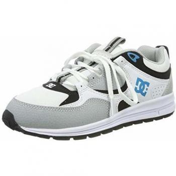 DC Shoes (DCSHI) Kalis Lite-Shoes for Boys, Zapatillas de Skateboard para Niños, Grey/Blue/White, 35 EU