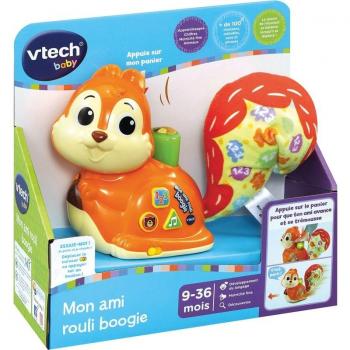 Juego Educativo Vtech Baby Mon Ami Roulí Boogie Ardilla Multicolor con funciones interactivas, música y luces, diseñado para estimular el desarrollo cognitivo y motor de los bebés