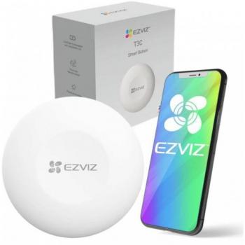 Botón de Emergencias Ezviz T3C - Botón, incluye conectividad inalámbrica, diseño compacto y fácil instalación, compatible con sistemas de seguridad Ezviz, función de alerta inmediata y batería de larga duración