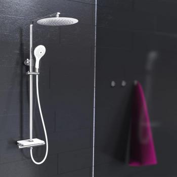 Ducha con grifo monomando y termostato Grande Vita blanco cromado