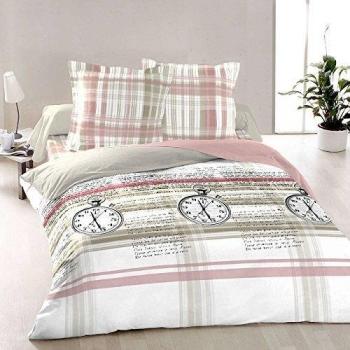Clocks (Relojes) - SoulBedroom Juego de cama, 100% Algodón (funda de edredón 230x220 cm y 2 fundas de almohada 50x75 cm) / cama de 150 cm (matrimonio)