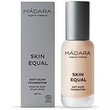 MÁDARA Skin Equal Soft Glow Foundation - Ivory, Brightening Foundation for Natural Look SPF 15, shade #20, 30 ml