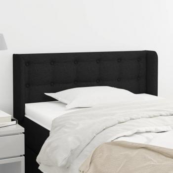 Cabecero de orejas negro 83x16x78/88 cm en tejido