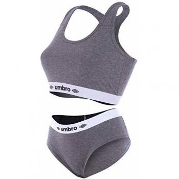 Umbro PK1207-M Sujetador Umbro & Slip Deportivo Femenino M, 1 Set Gris, Mujeres