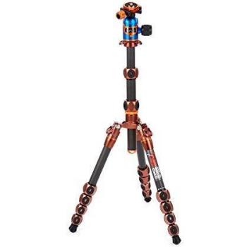 3 Legged Thing Legends Ray 5-Section Carbon Fiber Tripod with AirHed Vu Ball Head, Bronze/Blue