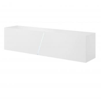 Mueble TV de suelo o pared 2 puertas con LED blanco mate y brillante 160 cm Kaela