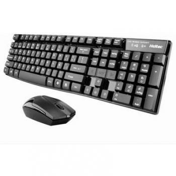 Hiditec KM210 Teclado Y Mouse Wireless Km210 Receptor Nano 2.4ghz,  Juego Extra De Teclas Intercambiables De Colores , Estructura De Acero, Color Negro.