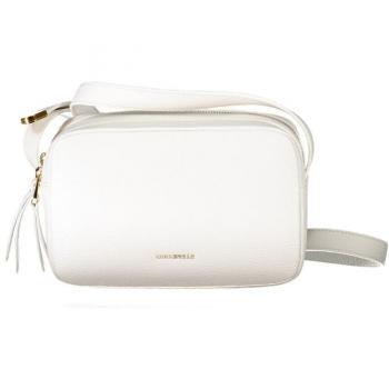 Coccinelle White Leather Cross Body Shoulder Bag with Adjustable Strap, Female, One Size