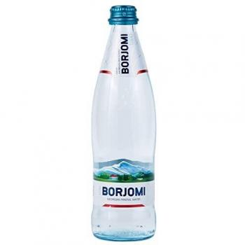 Mineral agua BORJOMI Con gas agua en botella de cristal, 0,5 l [Paquete 12]