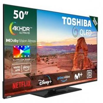 Toshiba 50QV3463DG Televisor QLED UltraHD 4K de 50 con Smart TV y conectividad Wifi, color negro