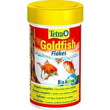 Tetra Goldfish Flakes - Alimento para todos los peces dorados y otros peces de agua fría, 100 ml
