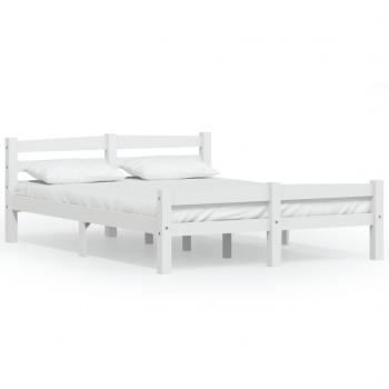 Estructura de cama sin colchón Croam de pino blanco gris 120x200 cm