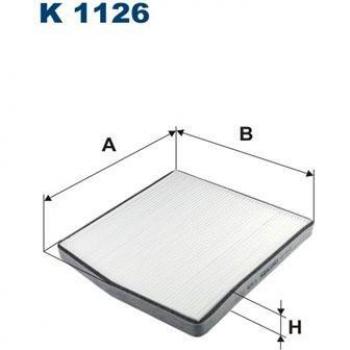 Filtro de habitáculo FILTRON K 1126 - Filtro de aire para el compartimento del pasajero, diseñado para eliminar contaminantes y partículas del aire que ingresa al interior del vehículo, asegurando un ambiente limpio y saludable; compatible