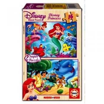 Educa Borrás Super Puzzles Disney - Juego 2X16 Disney Princess Ariel+Jasmine 13290