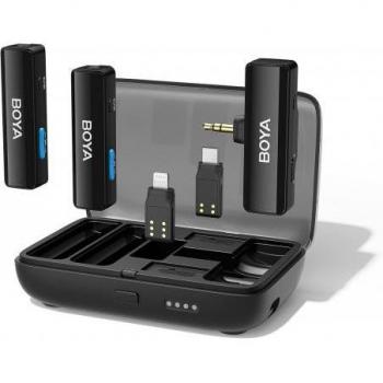 Boya Boyalink All-In-One Wireless Lavalier Microphone System with USB-C, Lightning, and 3.5mm TRS Connectors