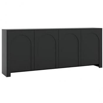 Aparador Negro DELANYA con 4 Puertas de MDF
