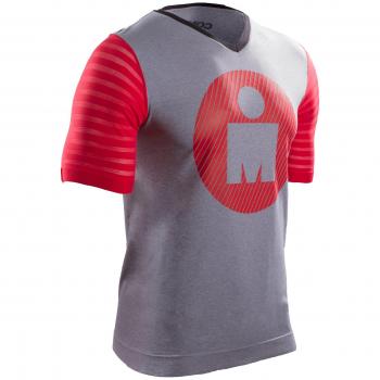Compressport Camiseta de Entrenamiento Training Tshirt Ironman 2017 Gris/Rojo - S