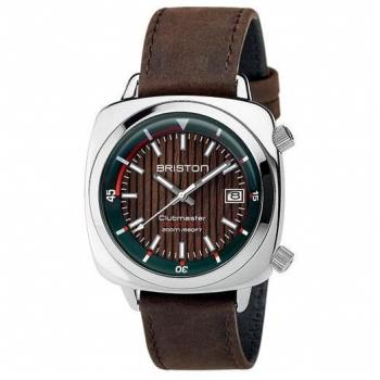 Reloj de hombre Briston 18642.PS.D.10W.LVC, caja de acero inoxidable, diámetro de 40 mm, cristal mineral, movimiento automático, correa de cuero negro con hebilla, resistencia al agua hasta