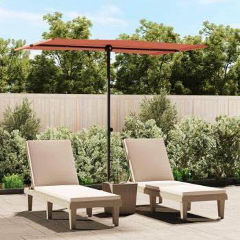 vidaXL Garden Parasol with Aluminium Pole 2x1.5 m Terracotta