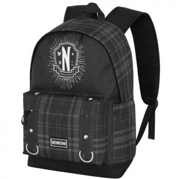 Mochila Chains Miércoles 43cm adaptable, Karactermania Mochila Miércoles Cadenas Plus Hs, Miércoles Chains-Mochila HS Plus, Negro, 30 x 44 cm, Capacidad 23 L