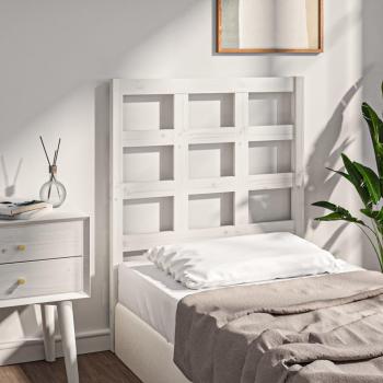 Cabecero para cama blanca 80,5x4x100 cm de madera maciza de pino