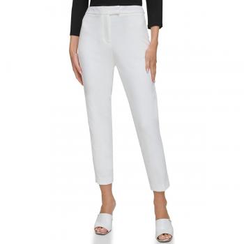 DKNY Women's Ivory Regular Fit Straight-Leg Chinos Size 14