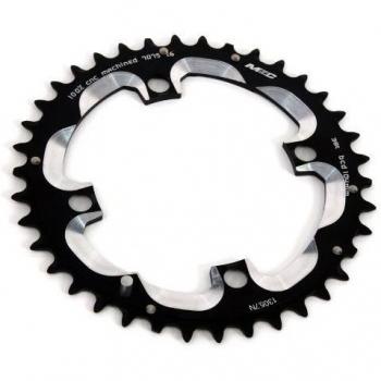 MSC Bikes MSC CNC Alu7075 4Brazos 104 mm 38D - Plato de ciclismo, color negro