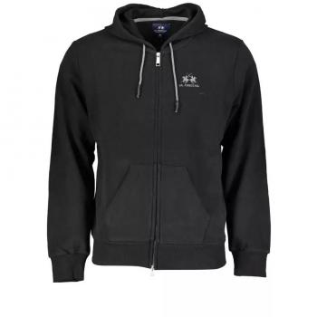 La Martina Sleek Hooded Cotton Sweatshirt - Black - XXL