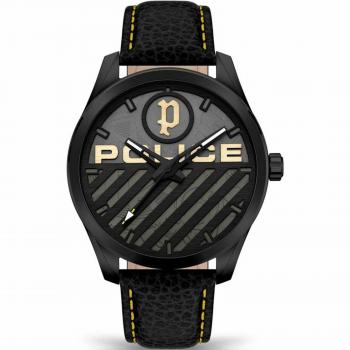 Police Grille Men's Analog Watch 42mm with Leather Strap - Model PEWJA2121403