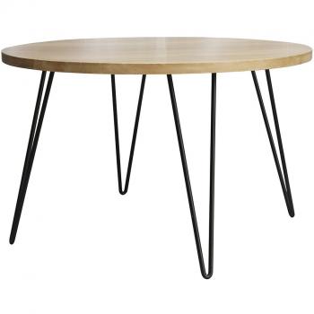 Mesa redonda de comedor en madera maciza de mango D116 cm VIBES
