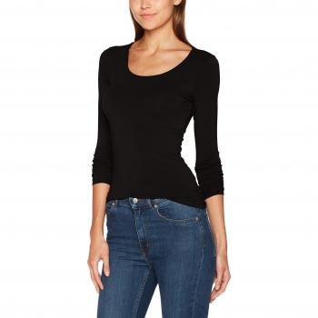 ONLY Onllive Love New Ls O-Neck Top Noos, Camisa Manga Larga para Mujer, Negro