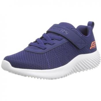 Skechers Navy Baronik Lightweight Washable Velcro Sneakers for Kids