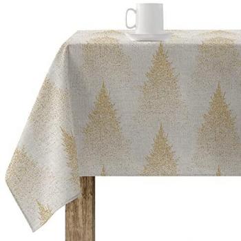 Mantel resinado antimanchas Merry Christmas multicolor 300 x 140 cm 100% algodón, tacto no plastificado