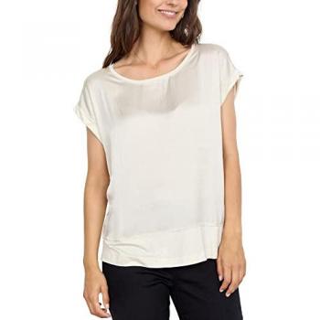 Soya Concept Thilde 6 Women's Short Sleeve Loose T-Shirt Blouse, Cream, X-Small